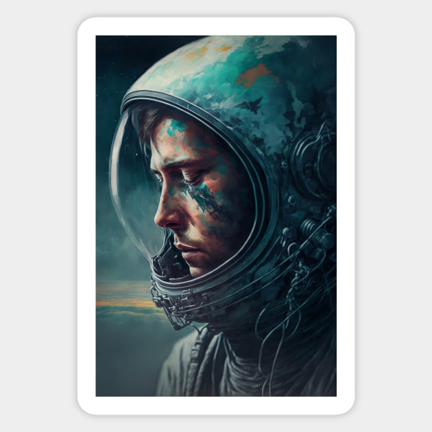 Sad Astronaut Orbiting Earth Sticker by TortillaChief